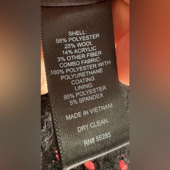 Express Faux Leather Jacket Cropped Tweed Motorcycle Edgy Urban Boho Biker Small - Picture 14 of 16